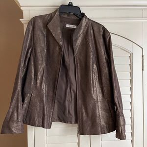 Coldwater Creek Metallic Leather Jacket